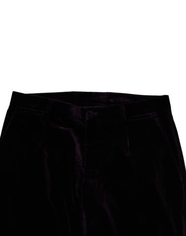 Violet Velvet Cotton Men Dress Formal Pants