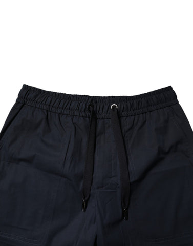 Dark Blue Cotton Bermuda Sweatshorts Shorts