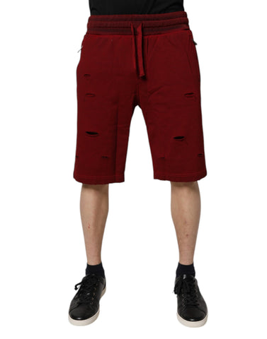 Maroon Rip Style Bermuda Sweatshorts Shorts