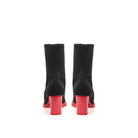 Black Neoprene Ankle Boots