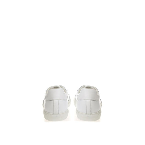 White Leather Low Top Sneakers
