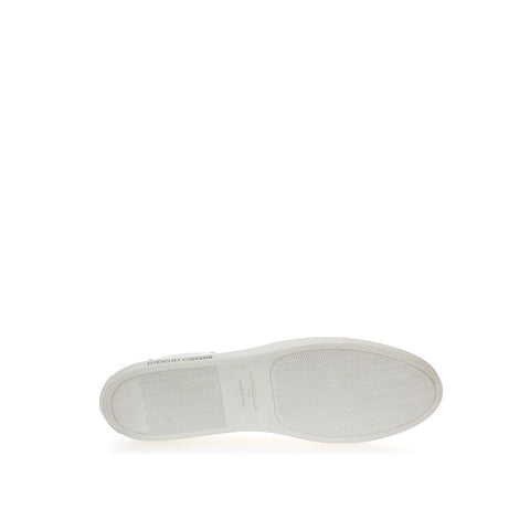 White Leather Low Top Sneakers