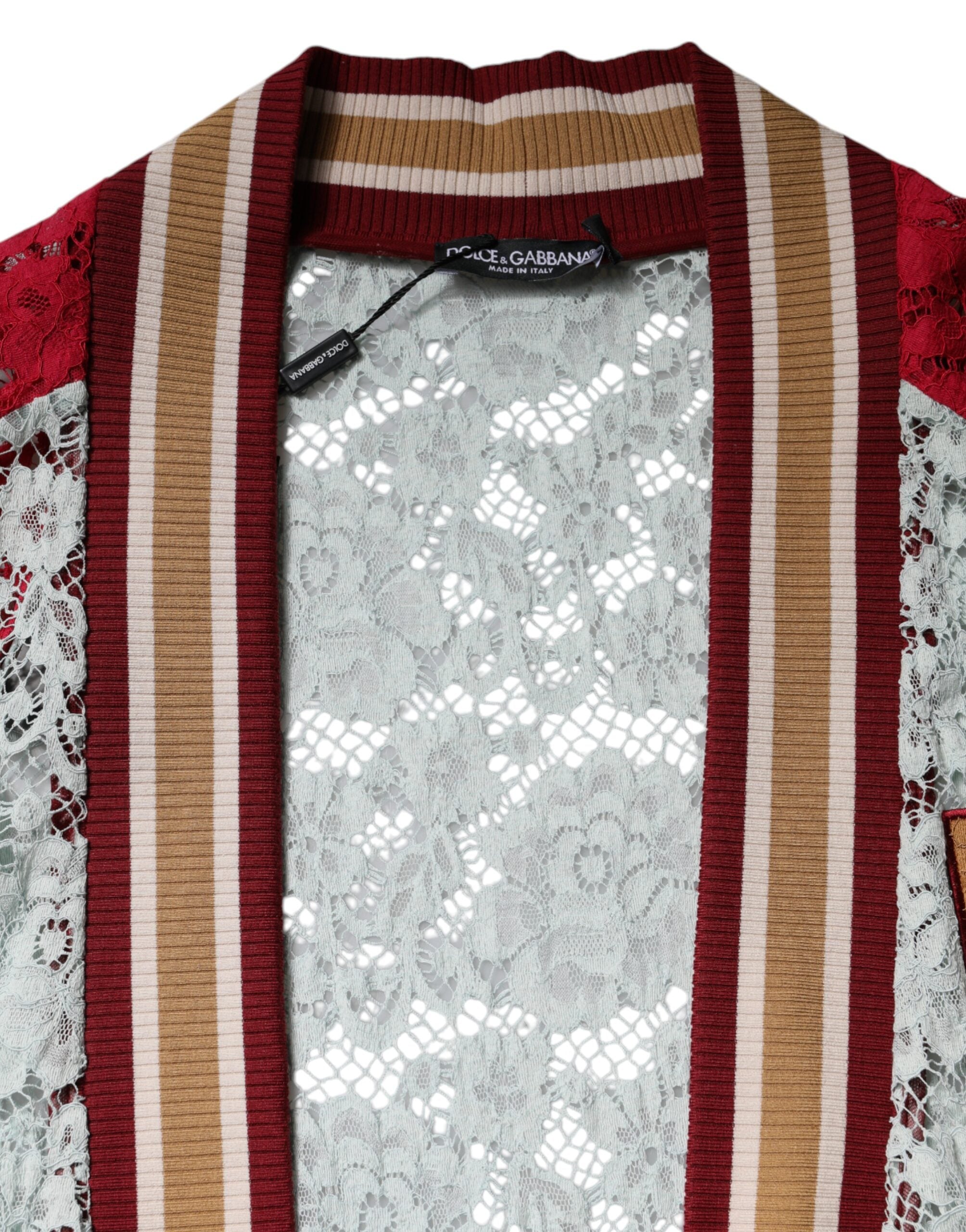Multicolor Floral Lace Cardigan Sweater