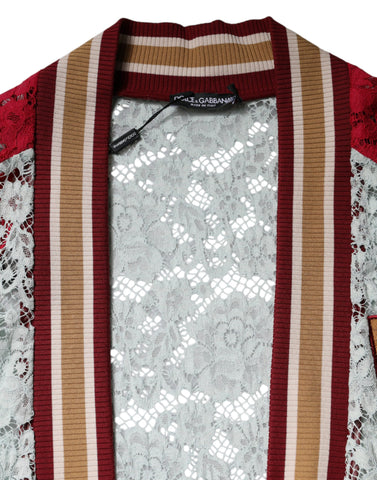 Multicolor Floral Lace Cardigan Sweater