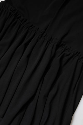 Black Mermaid Cut High Waist Midi Skirt