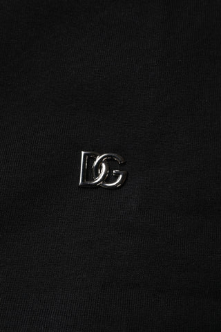 Black Cotton Crew Neck Sweatshirt Sweater