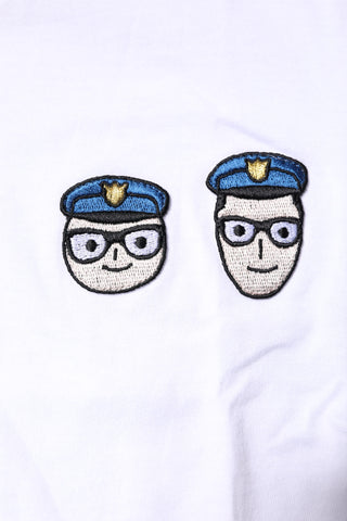 White #DGFamily Cotton Crew Neck T-shirt
