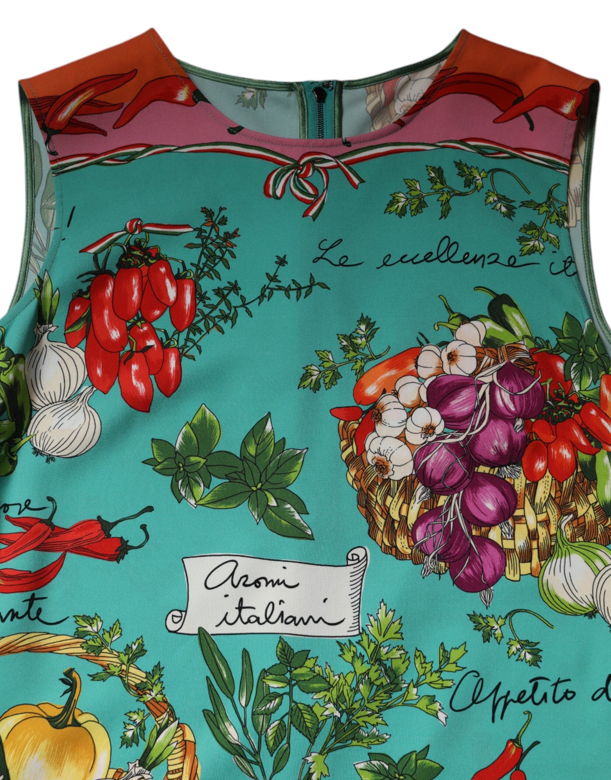 Multicolor Floral Silk Sleeveless Tank Top