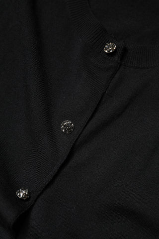 Black Button Down Short Sleeve Blouse Top