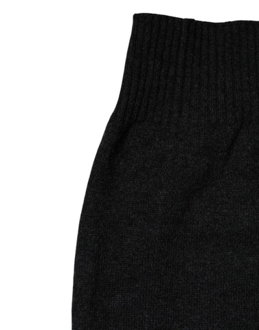 Black Cashmere Knitted Neck Warmer Foulard Scarf