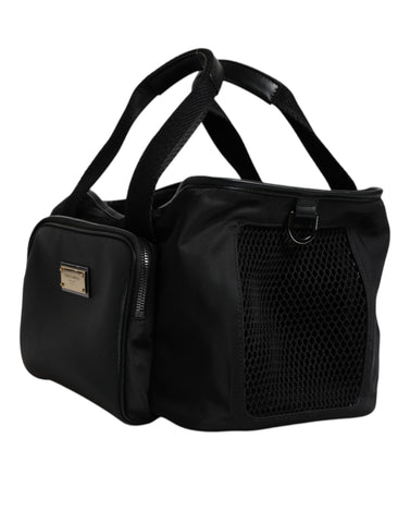Black Shoulder Strap Pet Carry Logo Plaque Bag