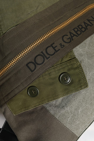 Military Green Patchwork Rucksack Backpack Bag