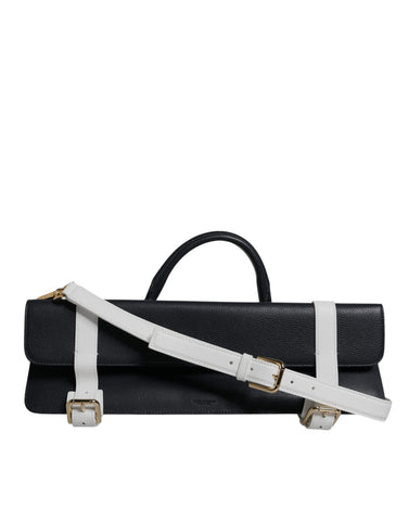 Blue White Calfskin Leather Crossbody Shoulder Bag