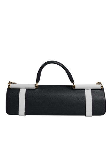 Blue White Calfskin Leather Crossbody Shoulder Bag