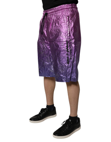 Metallic Pink Purple Two Tone Bermuda Shorts