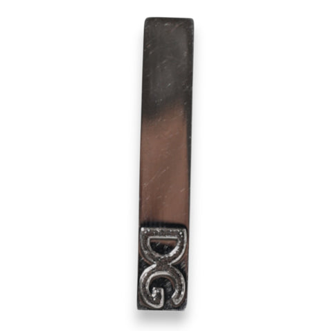 Silver Tone Brass Logo Branded Tie Clip Bar