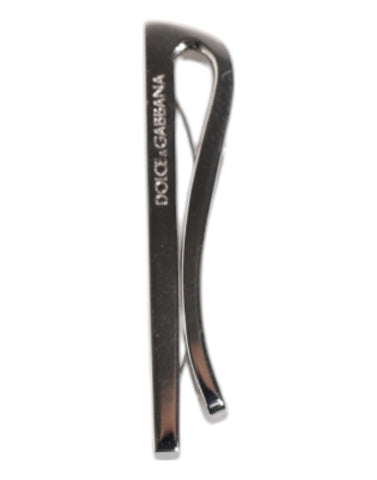 Silver Tone Brass Logo Branded Tie Clip Bar