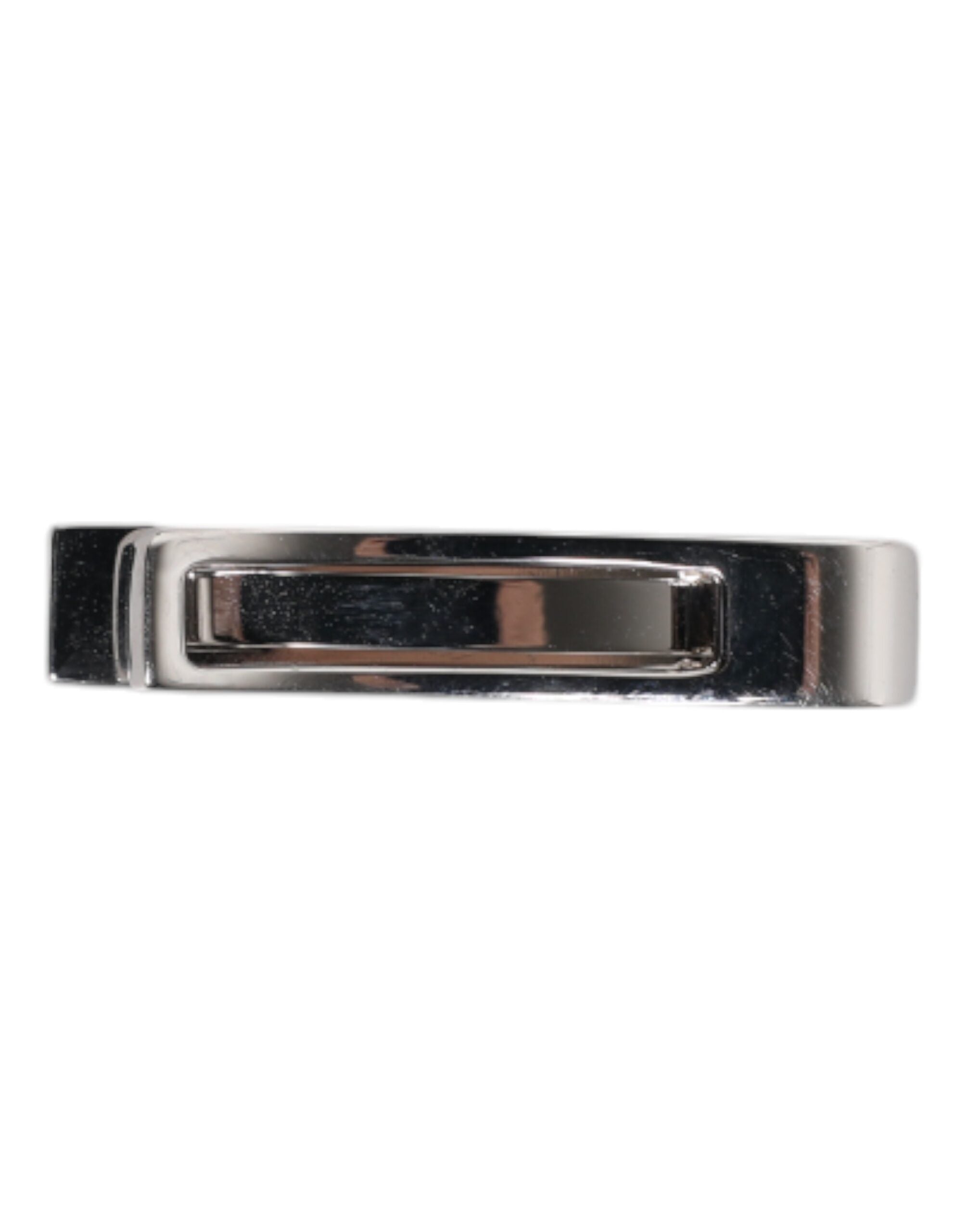 Silver Tone Brass Logo Branded Tie Clip Bar