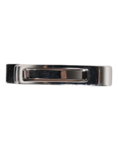 Silver Tone Brass Logo Branded Tie Clip Bar