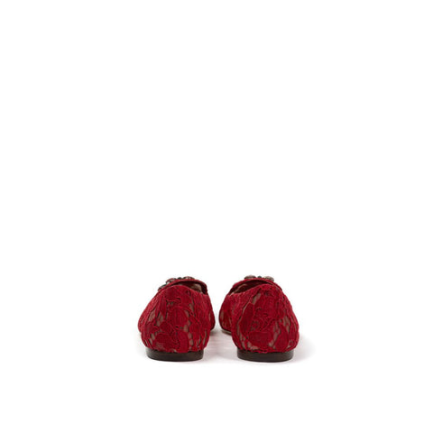 Red Viscose Ballet Flats