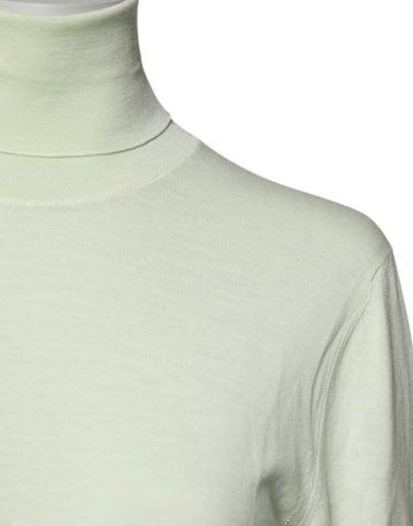 Light Green Wool Turtleneck Pullover Sweater
