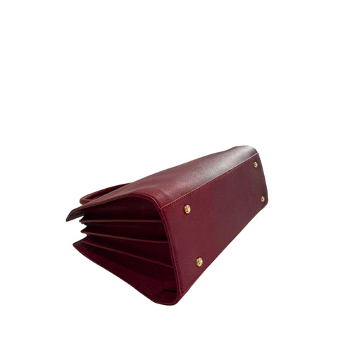 Cristinaeffe CF24FW022 Bordeaux handbag by Jag Couture London - New York, showcasing elegant leather design and gold-tone hardware.