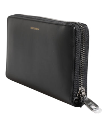 Black Blue Exotic Leather Embossed Continental Wallet