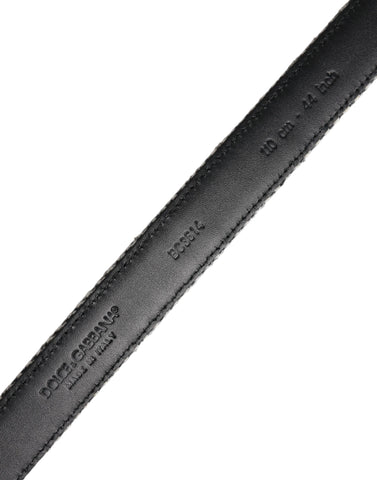 Black White Silver Tone Metal Buckle Belt