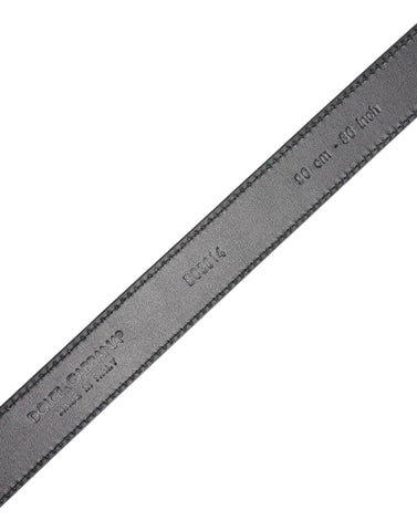 Black Calf Leather Classic Metal Buckle Belt