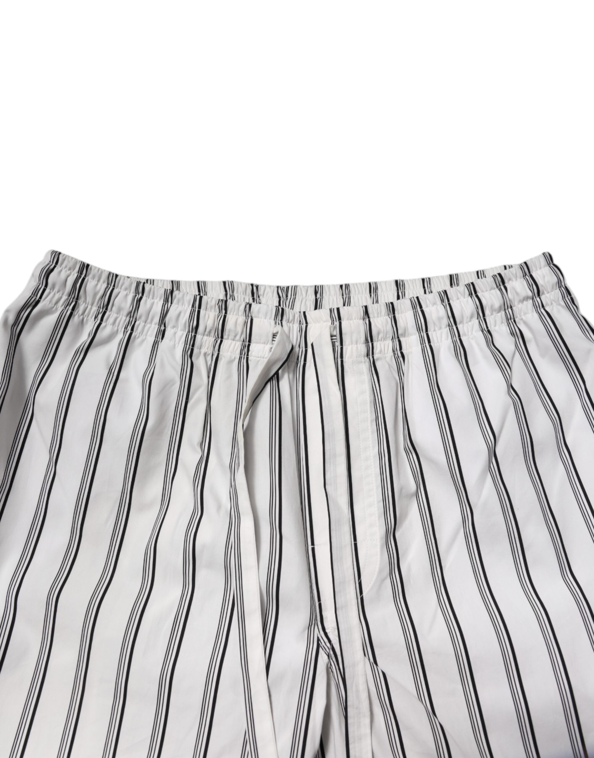 White Black Stripes Cotton Men Pajama Set Sleepwear