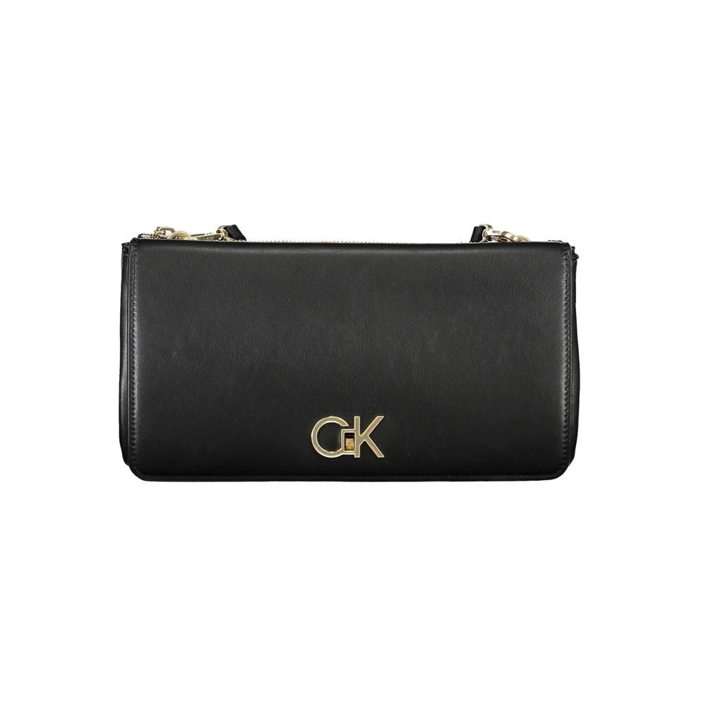Black Polyester Women Shoulder Bag