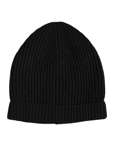 Black Cashmere Knitted Winter Beanie Hat