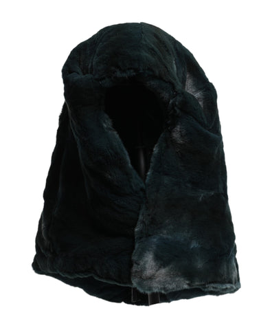 Black Weasel Fur Womens Beanie Hat