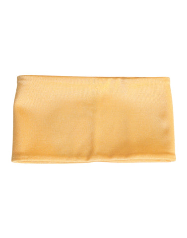 Yellow Nylon Stretch Women Neck Warmer Scarf