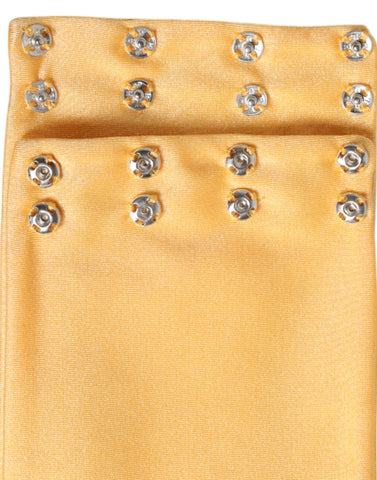 Yellow Nylon Stretch Women Neck Warmer Scarf