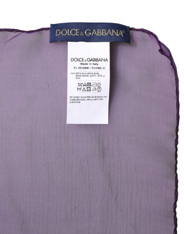 Purple Silk Rectangle Wrap Shawl Scarf