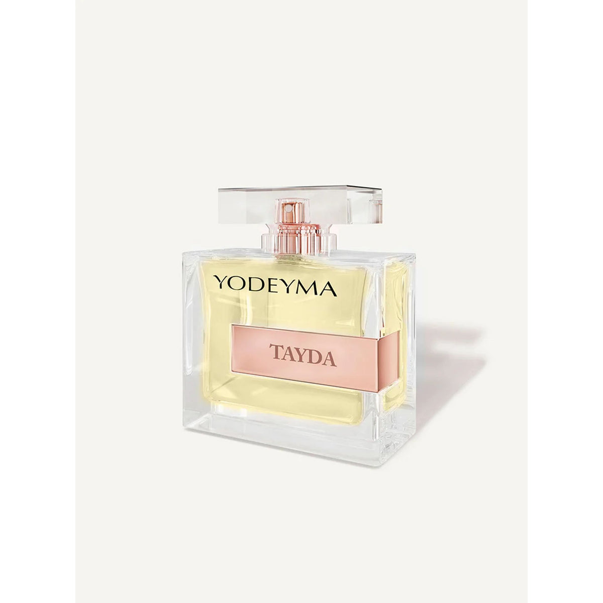 Yodeyma Tayda_W 100ml perfume bottle by Jag Couture London New York, showing the elegant glass container with a silver cap.