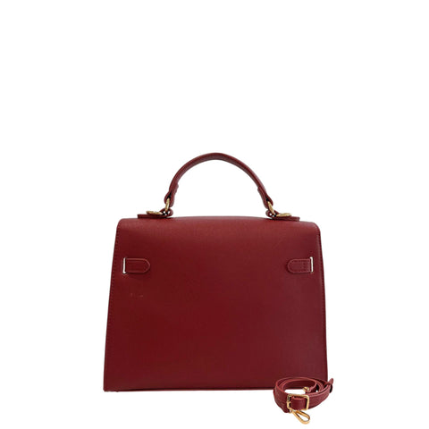 Cristinaeffe CF24FW027 Bordeaux handbag by Jag Couture London-New York with structured design and leather finish.