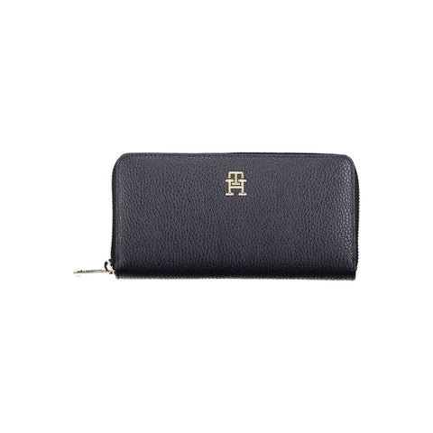 Blue Polyurethane Women Wallet
