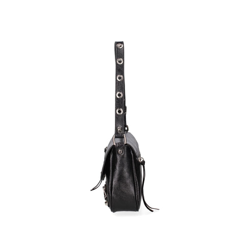 Roberta Rossi RR220723423FBG-L022 black leather handbag by Jag Couture London New York, featuring sleek design and sturdy handles.
