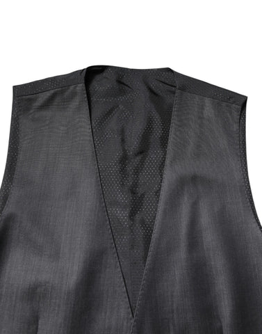 Black Wool Waistcoat Dress Formal Vest