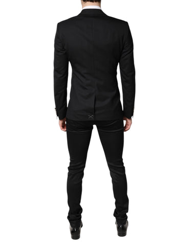 Black Single Breasted Formal Blazer with Vest