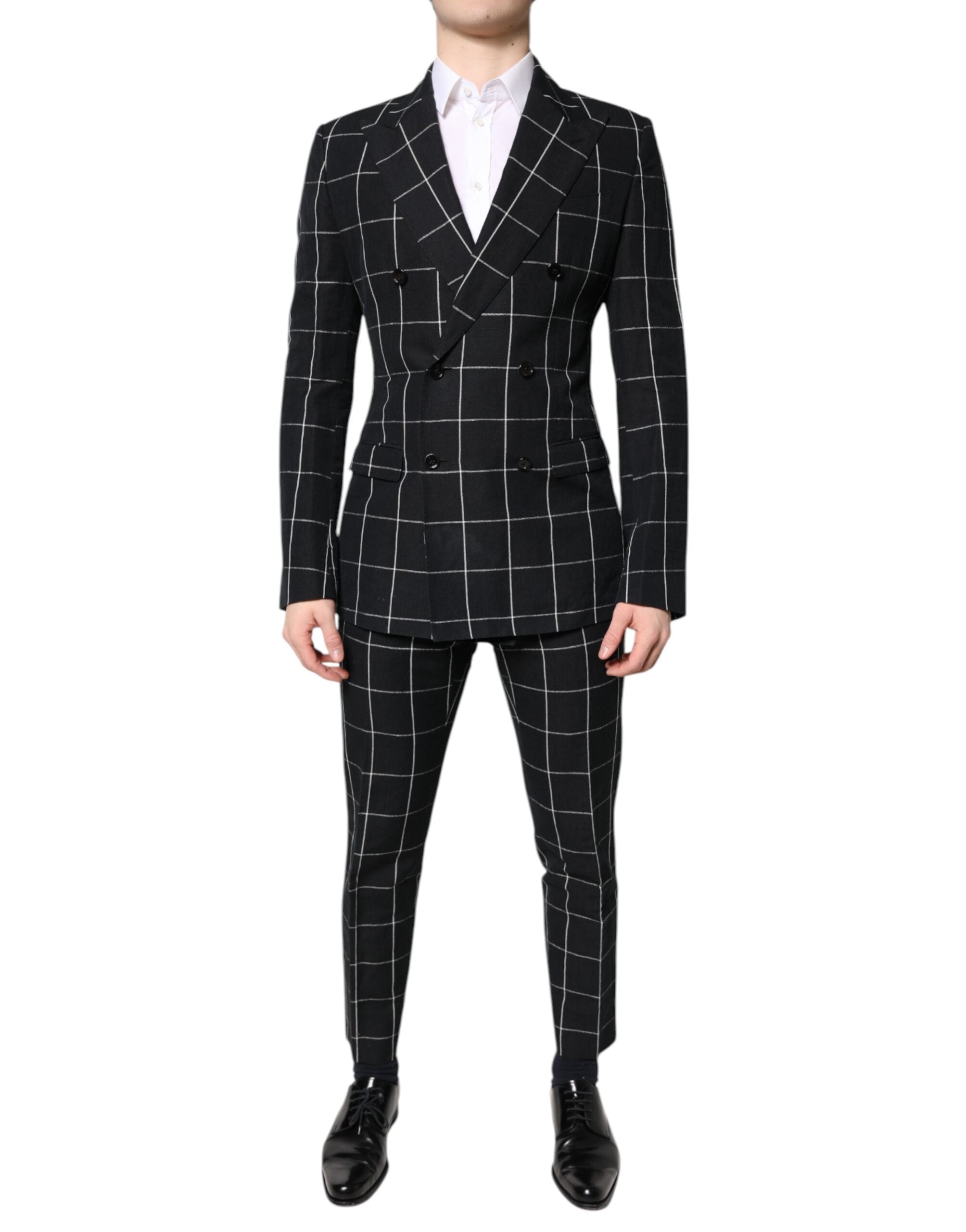 Dark Gray TAORMINA Double Breasted 2 Piece Suit - Jag Couture London