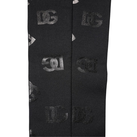 Black DG Logo Monogram Wool Stretch Arm Sleeves