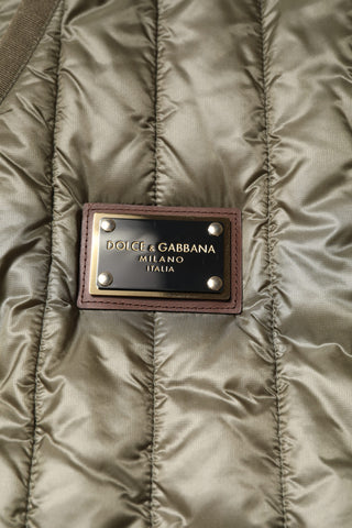 Brown Logo Plaque Quilted Vest Jacket