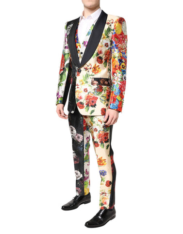 Multicolor Floral SICILIA Silk 3 Piece Suit