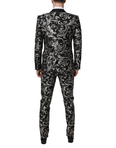 Dark Gray MARTINI Jacquard Men 3 Piece Suit