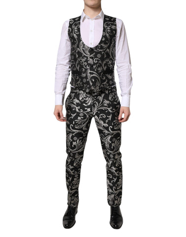 Dark Gray MARTINI Jacquard Men 3 Piece Suit