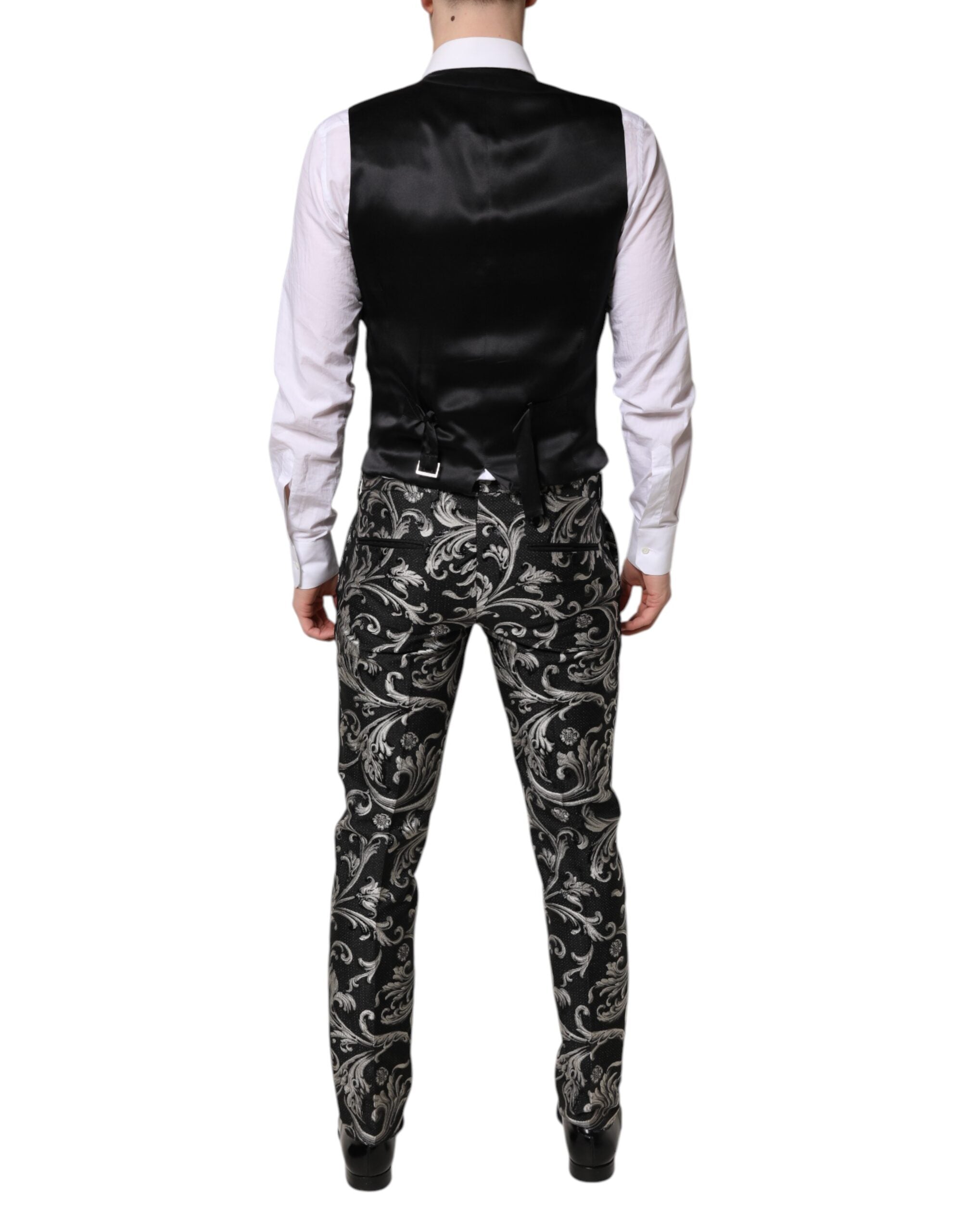 Dark Gray MARTINI Jacquard Men 3 Piece Suit