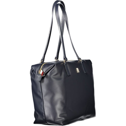 Blue Polyester Women Shoulder Bag